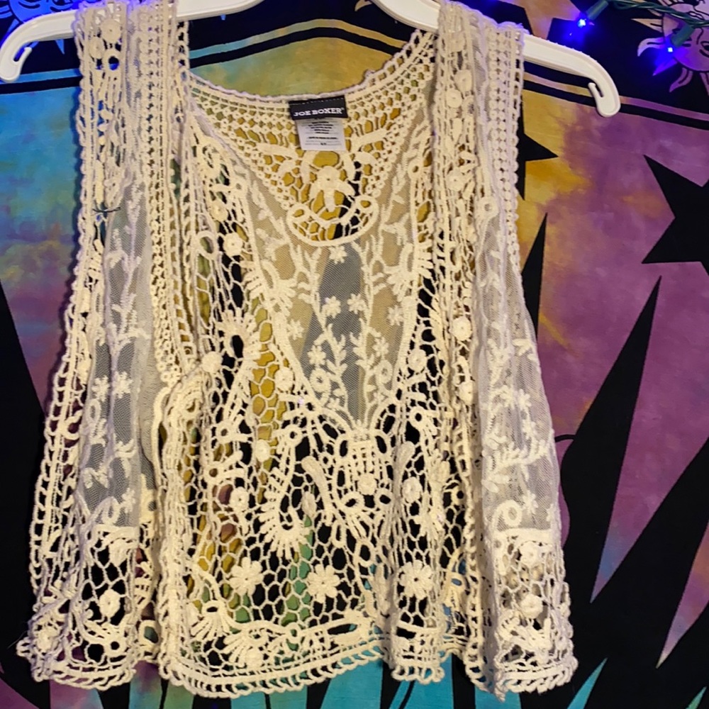 Joe boxer white cardigan